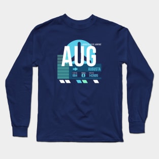 Augusta (AUG) Maine Airport // Sunset Baggage Tag Long Sleeve T-Shirt